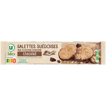 Image de U BIO
Galettes Suédoises aux flocons d'avoine nappées de chocolat