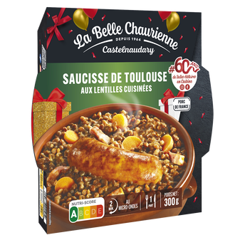 Image de Saucisse de Toulouse aux lentilles LA BELLE CHAURIENNE, Boîte