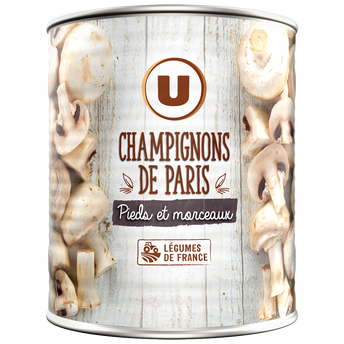 Image de U
Champignons de Paris pieds & morceaux - Boîte