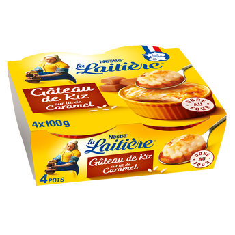 Image de Gâteau de riz sur Lit de caramel LA LAITIERE - 4 pots de