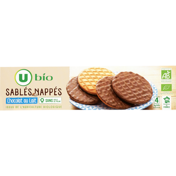 Image de U BIO
Biscuits Sablés bio nappés au chocolat au lait étui de