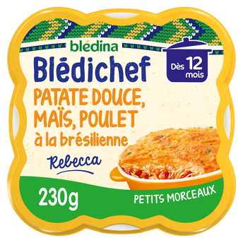 Image de Plat Bébé patates douces maïs poulet à la bréilienne dès 12 mois BLEDINA