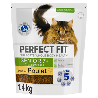 Image de Croquettes chat stérilisé sénior Riche en Poulet PERFECT FIT
