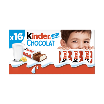 Image de Barres chocolat au lait KINDER, x16 soit Tablette de