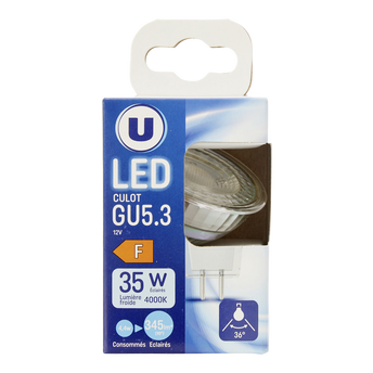 Image de U
Ampoule spot LED 35w GU53 verre blanc