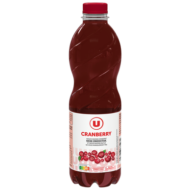 Boisson au cranberry sans sucres ajoutés bouteille de 1l - Super U