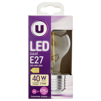 Image de U
Ampoule LED ronde 40W E27 trnasparent