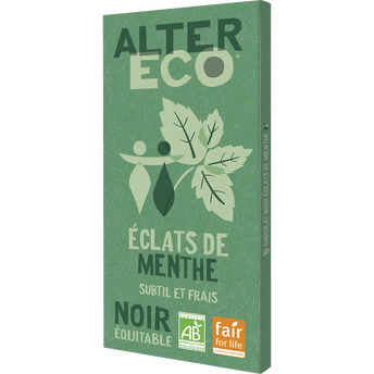 Image de Chocolat noir bio à la menthe ALTER ECO, tablette de