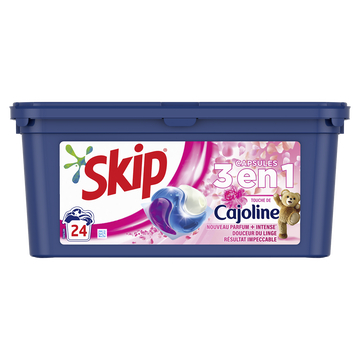 Cajoline Lessive 3en1 Cajoline Parfum Frais Skip 24 Capsules 0,650kg