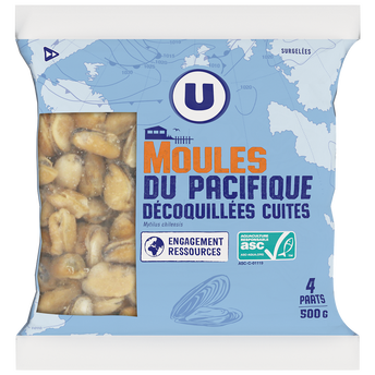 Image de U
Moules du Pacifique décoquillées cuites sachet