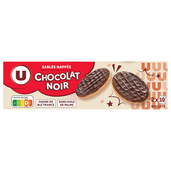 Image de U
Biscuits Sablés nappés au chocolat noir, étui