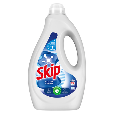 Lessive liquide active clean SKIP, flacon de 1,17 litres, 26 lavages -  Super U, Hyper U, U Express 