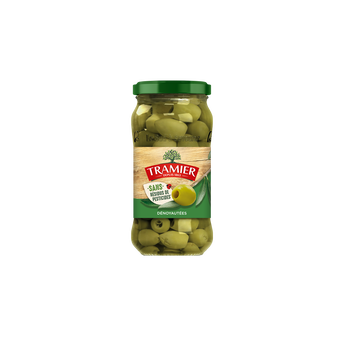 Image de Olives vertes de variétés manzanilla sans résidus de pesticides TRAMIER bocal en verre