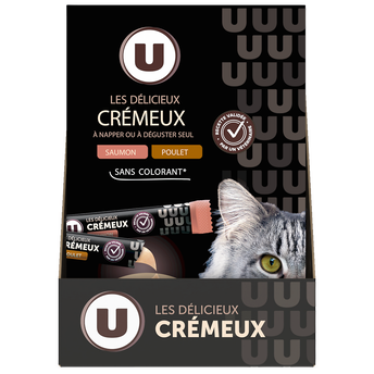 Image de U
Snack crémeux pour chat au saumon poulet U