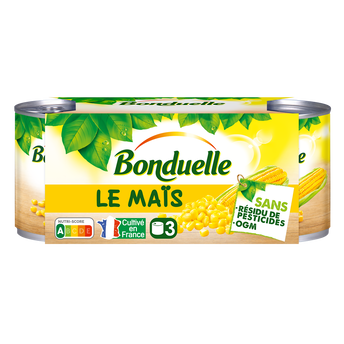 Image de Maïs Sans résidu de pesticides BONDUELLE - 3 boîtes de 140g net