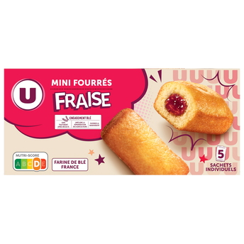 Image de U
Mini gateaux fourrés fraise  5 paquets de 30g