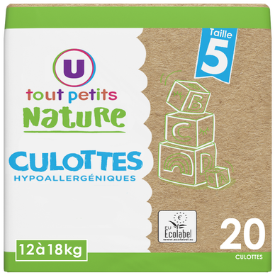 Couches-Culottes bébé tailles 5 12-18kg X20 - Super U, Hyper U, U Express 