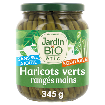 Image de Haricots verts extra fin rangés main JARDIN BIO - Bocal