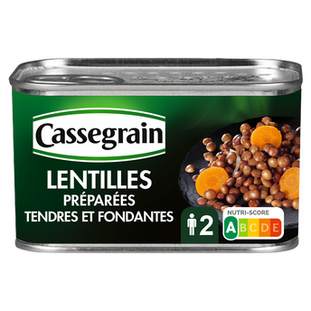 Image de Lentilles cuisinées aux oignons et carottes CASSEGRAIN - Boîte