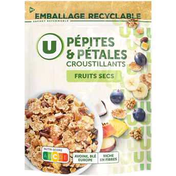 Image de U
Céréales Pépites et pétales aux fruits secs sachet de