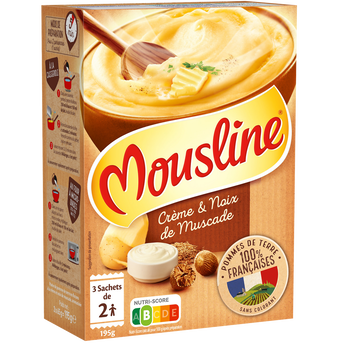Image de Purée MOUSLINE crême muscade format 2 personnes 3x65g