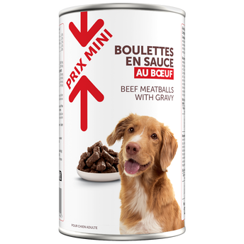 Image de Boîte pour chien Boulettes en sauce boeuf PRIX MINI boite