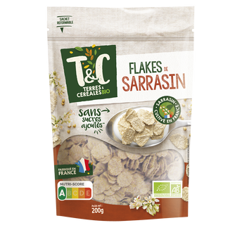 Image de Flakes de sarrasin Bio TERRE & CEREALES, paquet de