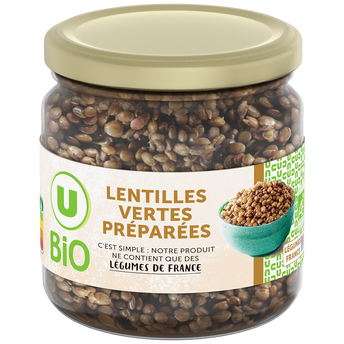 Image de U BIO
Lentilles vertes préparées bocal de