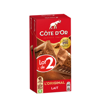 Image de Chocolat lait L'Original CÔTE D'OR, 2 tablettes de