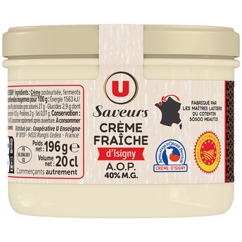 Image de U SAVEURS
Crème fraîche épaisse AOP Isigny  40%MG