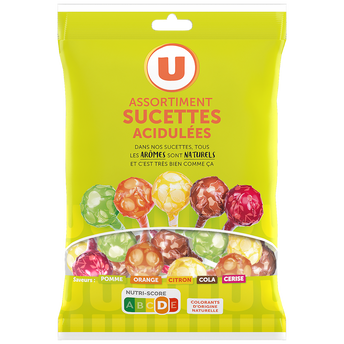 Image de U
Sucettes acidulées fruit/cola