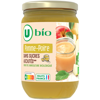 Image de U BIO
Purée pomme poire sans sucres ajoutés