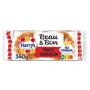 Image de Pain burger Beau & Bon Pavot et Sarrasin X4 HARRYS