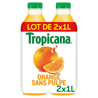 Image de Pur jus d'orange sans pulpe Pure Premium TROPICANA, 2 bouteilles de