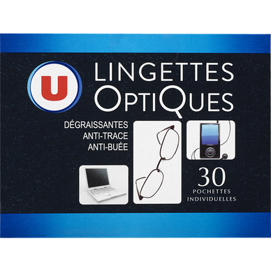 Lingettes nettoyantes pour lunettes x30 - Super U, Hyper U, U Express 