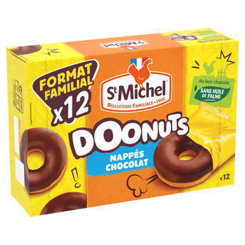 Image de Doonuts nappés chocolat SAINT MICHEL, paquet de