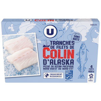 Image de U
Tranches de filet de colin nature d'Alaska MSC