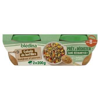 Image de BLEDINA BLEDICHEF - Salade de lentilles boulghour et poivrons, dès 8mois