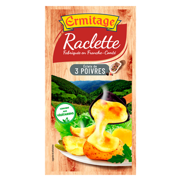 Ermitage Fromage À Raclette Au Lait Pasteurisé Poivre 28%mg, Ermitage, 200g
