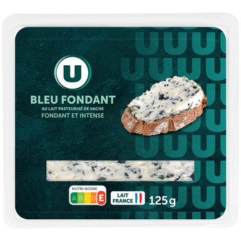 Image de U
Bleu fondant à pâte persillée au lait pasteurisé  34,3% de MG