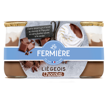 Image de Dessert liégeois chocolat LA FERMIERE - 2 pots de