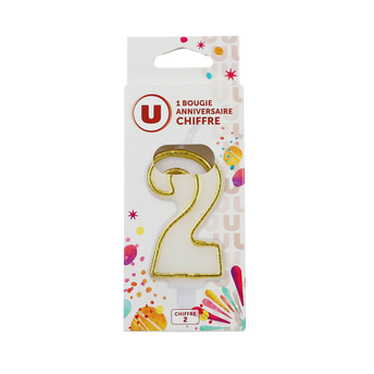 Image de U
Bougie anniversaire dorée chiffre