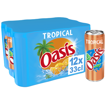 Image de Boisson aux fruits Tropical OASIS - le pack de 12 canettes de