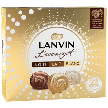 Image de Escargot chocolat lait blanc noir LANVIN Nestlé