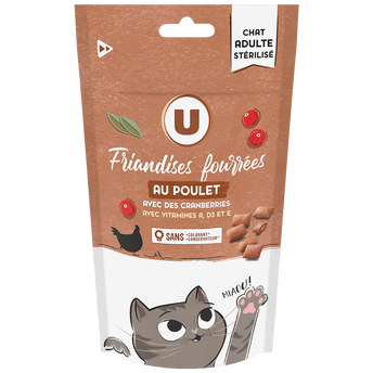 Image de U
Friandises pour chat stérilisé, fourrées au poulet