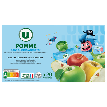 Image de U MAT ET LOU
Gourdes dessert fruitier à la pomme sans sucres ajoutés