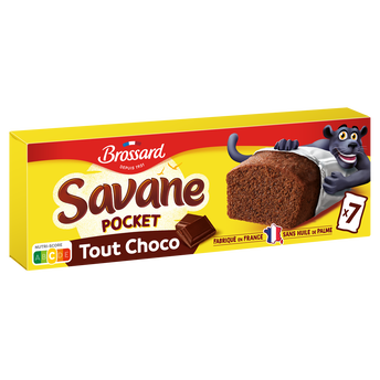 Image de Gâteau marbré SAVANE Tout chocolat noir Pocket BROSSARD, x7