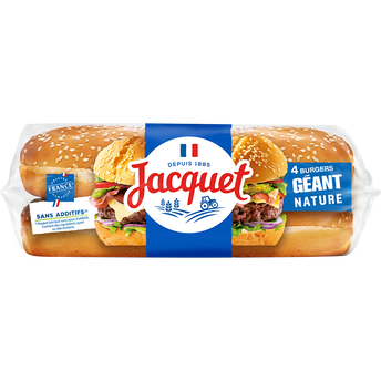 Image de Pains Burger Géant Nature Sans Additifs JACQUETx4