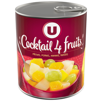 Image de U
Cocktail 4 fruits au sirop léger boîte 4/4