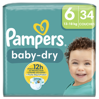Image de Couches Baby dry Géant PAMPERS T6